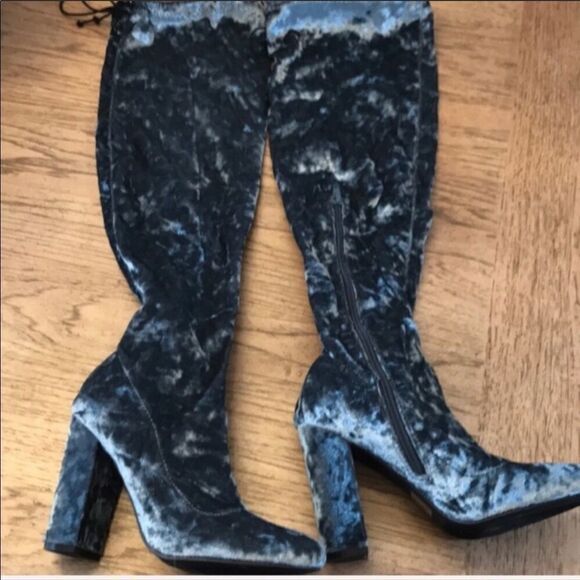 COPY - PENNY LOVES KENNY OVER KNEE VELVET BOOTS. … - Picture 1 of 8